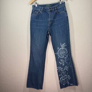 Vintage Women's Lauren Jeans Co. Ralph Lauren Floral Print Jeans Size 6‎